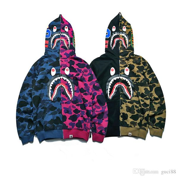 

Men de igner jacket a bathing aape ape hark hooded hoodie coat camo full zip jacket windbreaker jacket ize m xxl