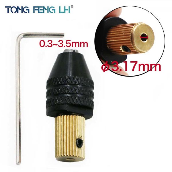 

tongfenglh 3.17mm electric motor shaft mini chuck fixture clamp 0.3mm-3.5mm small to drill bit micro chuck fixing device