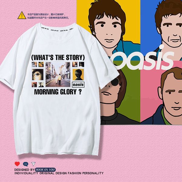 

оазис группы oasis с коротким рукавом мужской t футболки группы тема периферии с коротким рукавом мужчин и женщин t рубашки куртка, White;black