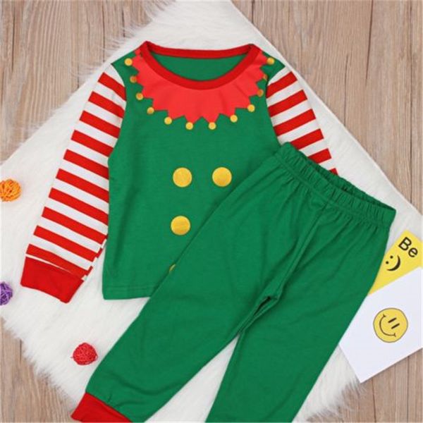

baby girls xmas clothes set warm outfits striped sleeve hoodie + pant leggings kids baby christmas clothing 1-6t, White
