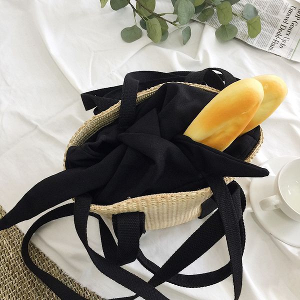 

fggs new women pastoral wind grass woven bag woven bag braided basket shoulder handbag ladies wrist
