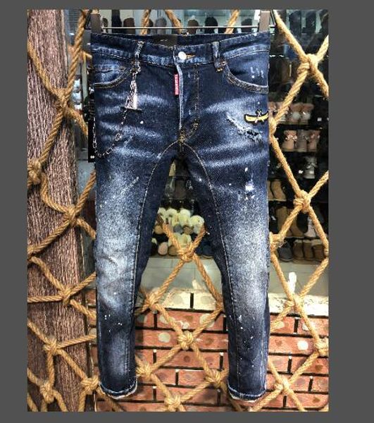 

2019year delivery fashion men jeans mens slim casual pants trousers light blue fit loose cotton jeans for male european size