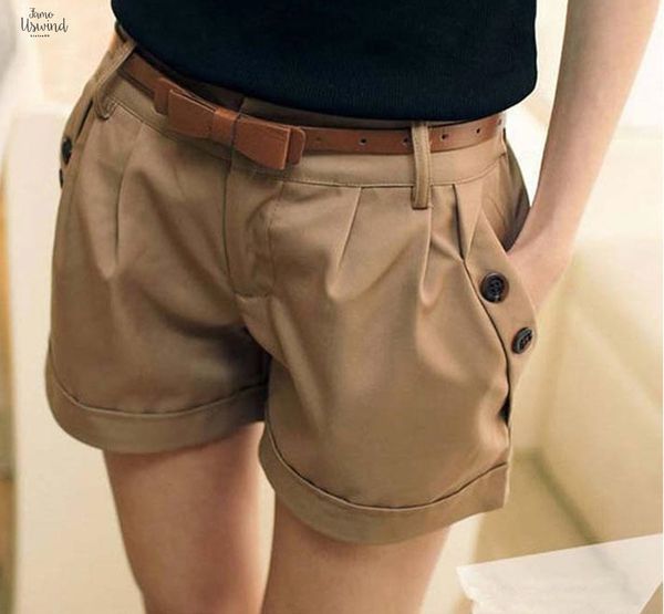 

fashion women new woman summer shorts england style casual ladies shorts without belt a0016 drop shipping, White;black