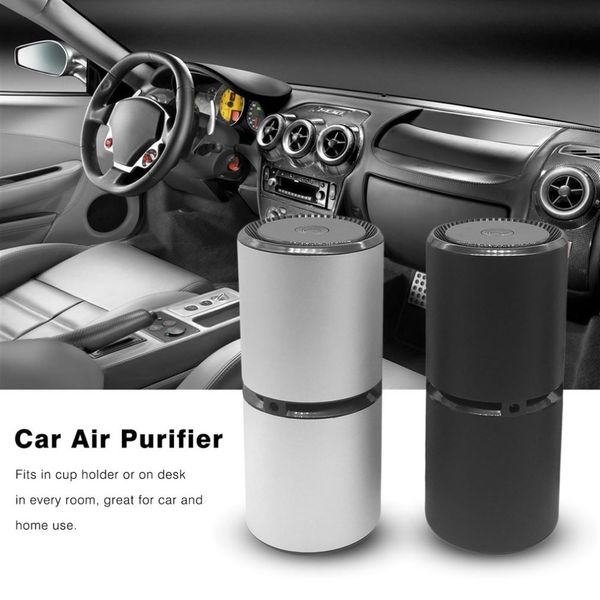 

mini portable car air purifier vehicle fresh air anion ionic purifier oxygen bar ozone ionizer cleaner with dual usb ports