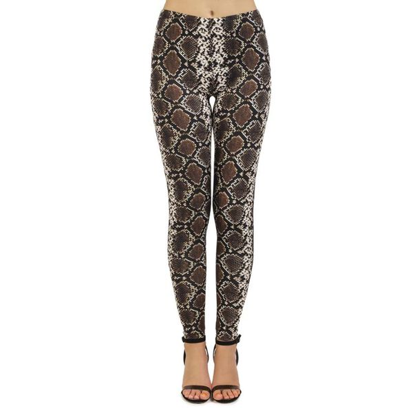 

fashion leggins mujer printing brown snake skin legging feminina leggins fitness woman flexible pants workout leggings#3, Black
