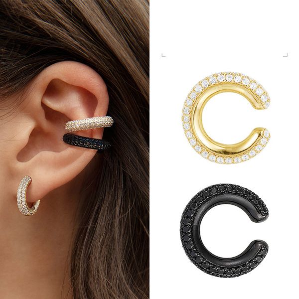 

kakany новый стерлингового серебра 925 моно простой уха кости манжеты нет клип клип серьги циркон маленькие мини серьги для женщин, Golden;silver