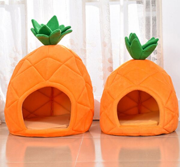 

pineapple shape cute pet house creative lovely dog kennel cat nest puppy kitten teddy soft bed
