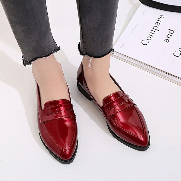 

british wind pointed small women shoes 2019 new korean fashion autumn low heel with single shoes professional women's shoes, Black