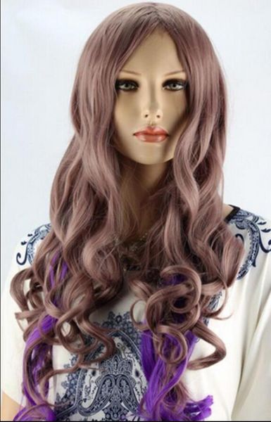 

wig fashion wig new women's medium long dark brown natural hair wigs, Black;brown