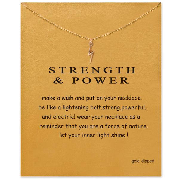 

Trendy Flash Lightning Necklace For Women Minimalist Pendant Gold Color Chain Choker Necklaces Valentine's Day Gift Card