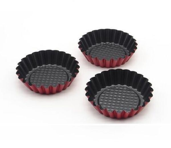 

reusable nonstick ripple carbon steel egg tart mold flower shape cupcake and muffin baking cup cookie pudding mould baking tool bakeware