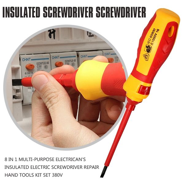 

new-8 in 1 multi-purpose electrican's insulated electric screwdriver repair hand tools kit set 380v