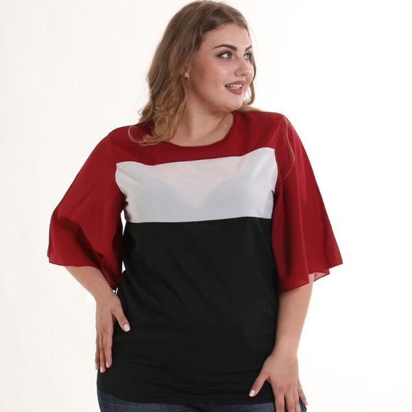 

blouse shirt women leaf solid sleeve female office patchwork plus size summer tunics plus size boho clothing blusa feminina, White