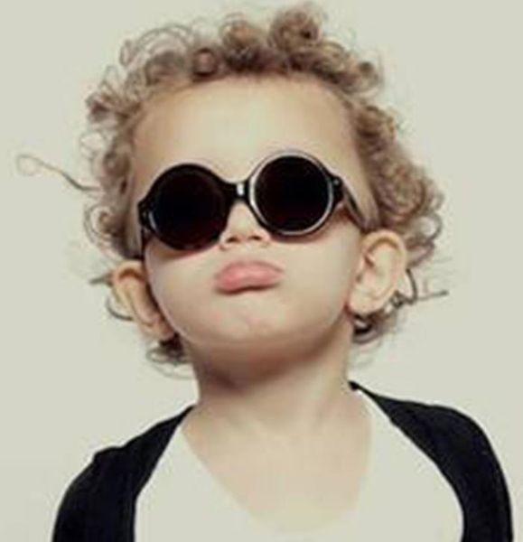 

fashion anti-uv sunglasses eyewear children girls boys vintage round circle frame sunglasses kids sunblock clear / dark lense, Blue