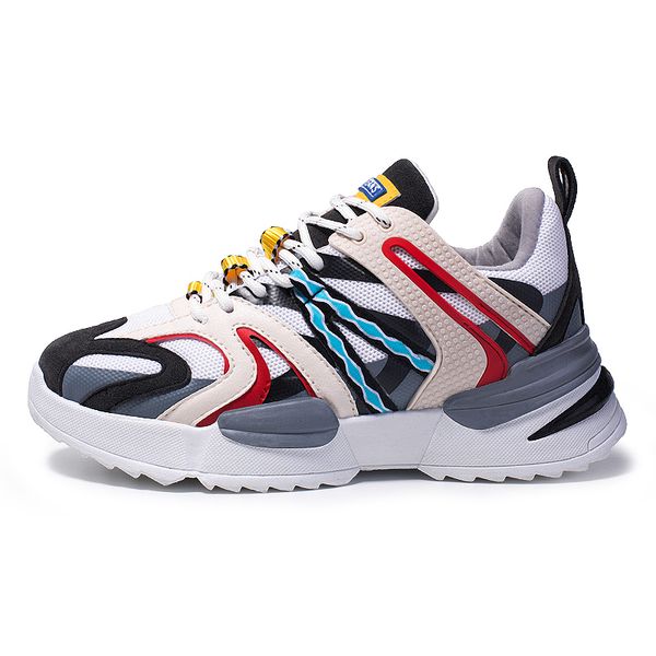

igxx men shoes high trainer mesh sneakers for men breathable male air mesh lace up outdoor athletic sport shoes oes running, Black