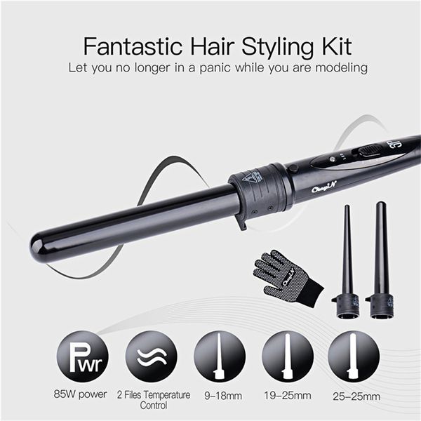 

multifunction interchangeable curling wand professional hair curler tourmaline ceramic electric curling iron hair spin roller 31