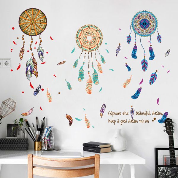 

colorful feather wall stickers living room bedroom leisure room background creative decorative wall stickers