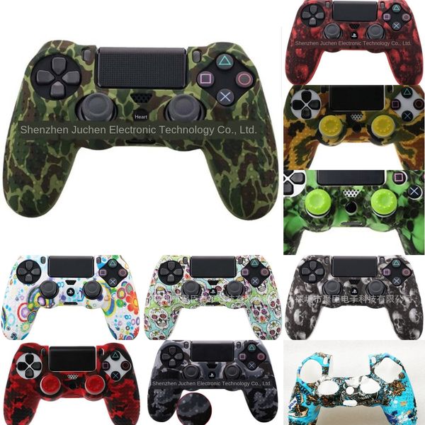 

smuqh 8 anti-slip colors silicone cover skin case for sony playstation dualshock 4 accessories pro slim controller ps4 & stick grip