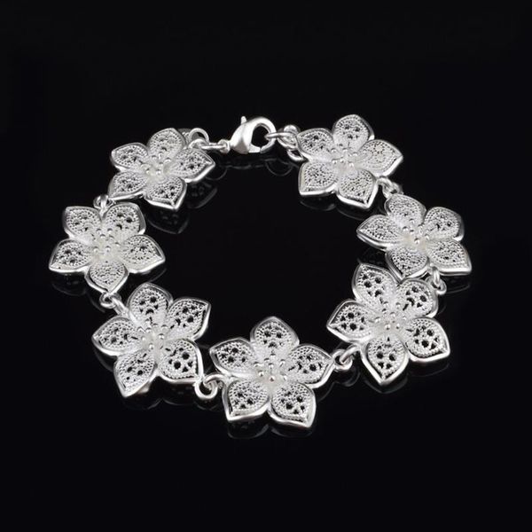 

delicate flower exquisite hand chain fashion pattern stylish bracelet jewelry elegant shiny women bracelet gift hand chain, Golden;silver