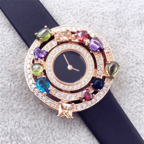 

official model astrale series luxury women watches imported swiss quartz diamond lady watches dress designer watch pure manual mosaic, Slivery;brown