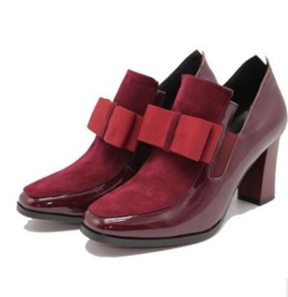 

2019 new 100% red bottom sole high heels pumps square toe genuine leather shoes women ladies black chaussure femme 1760 #9015