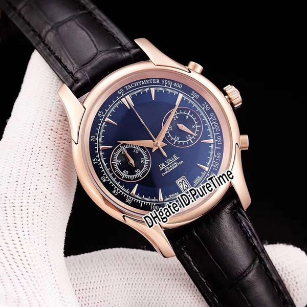 

new 431.13.42.51.02.001 rose gold silver dial miyota quartz chronograph mens watch brown leather strap 6 color watches for puretime e06, Slivery;brown