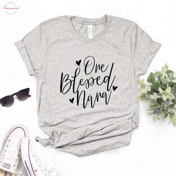 

one blessed nana women tshirts cotton casual funny t shirt for lady yong tee hipster 6 color drop ship na 835, White