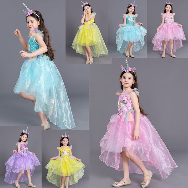 Fato de Halloween Theme Princesa Princesa Dress Children Play Fase Performance Skirt 4 Cores 100 a 150cm