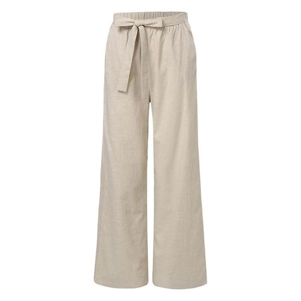 

повседневная хлопок белье женщины высокая талия широкие брюки лето осень офис группа свободные брюки палаццо женский черный pants0326, Black;white