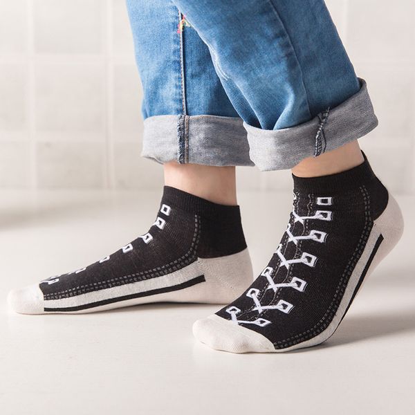 

1pair comfortable canvas cotton socks woman slippers short ankle socks in ten colour new fashion 2019, Black;white