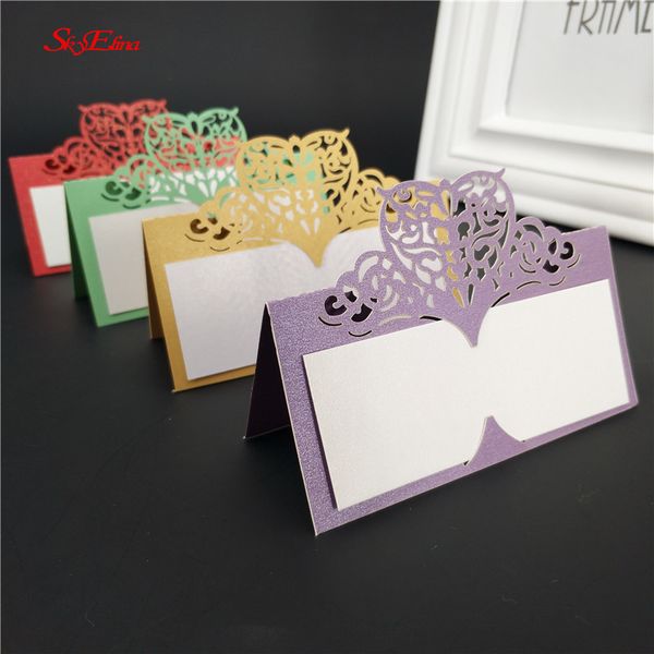

10pcs laser cut heart table card wedding birthday party decoration vintage table number name card place cards wedding 5zsh871-10