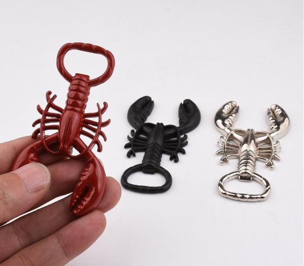 

unique lobster shape white wine beer bottle opener metal key chain red black silver colors ing