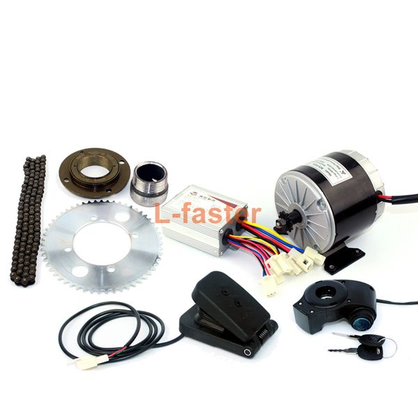 

24v36v 350w motor kit electric gokart engine system with gas pedal electric child bike conversion kit diy 4-wheels cart