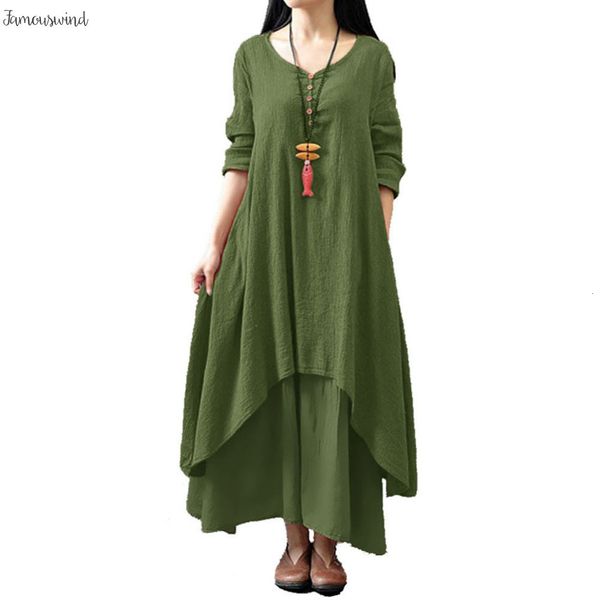 

2019 женщины повседневная весна платье сыпучие хлопок полный рукавом v шеи кнопка плюс размер платья boho длинные платья макси vestidos, Black;gray