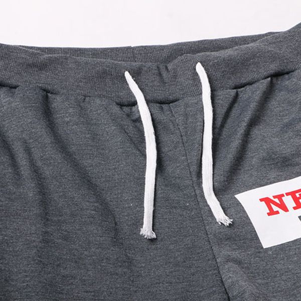 

newly men casual letters prints pants loose sports fitness sweatpants joggers drawstring waist trousers fif66, Black
