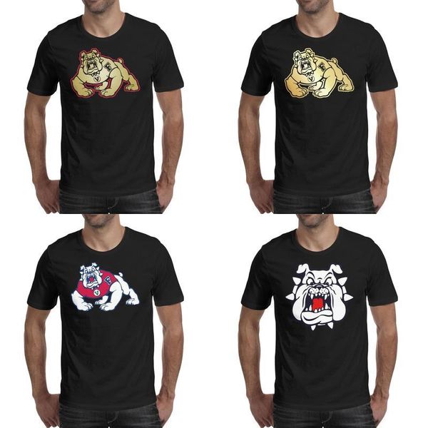 

mens printing fresno state bulldogs football logo black t shirt funny fashion make a shirts american golden heart core smoke, White;black