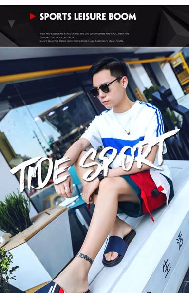 

slipper men 2019 summer new soft bottom code drag korean version of simple beach shoes youth tide shoes, Black