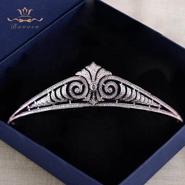 

bavoen luxurious wedding hair accessories zircon crystal tiaras crowns sparkling silver evening hairbands birthday gift, Golden;white