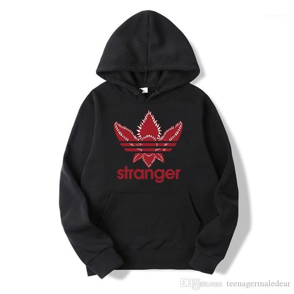

sleeve o neck homme clothes stranger things designer mens hoodies spring printed hooded mens sweatshirts fashion long, Black
