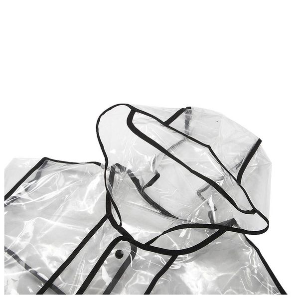 

fashion women's transparent eva raincoat outdoor travel waterproof rain coat black 130cm raincoats