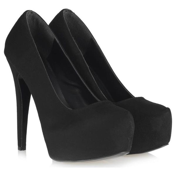 

37 number high-heeled platform black suede shoes 35 37 number