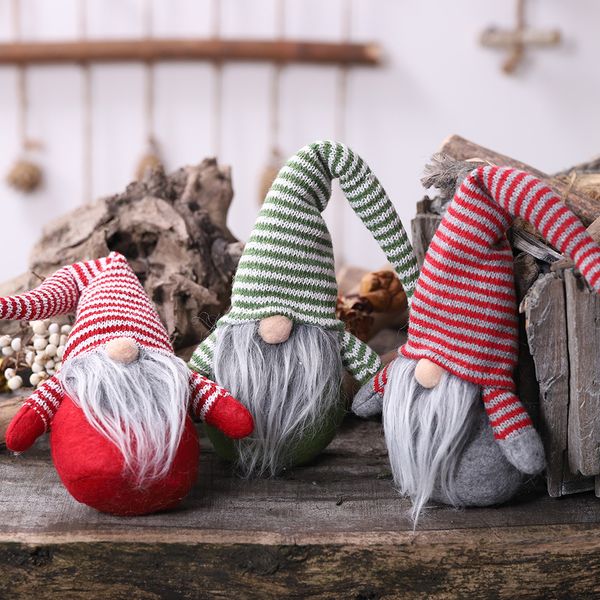 

1pcs santa claus snowman christmas ornaments faceless doll gnome plush doll favor party decoration for home new year gift