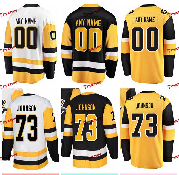 

2019 jack johnson pittsburgh stitched jerseys customize home new alternate yellow shirts #73 jack johnson hockey jerseys s-xxxl, Black;red