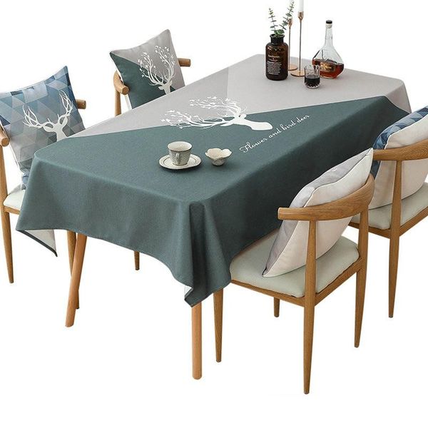

new 140*230cm thick cotton linen art tablecloth waterproof and oilproof anti-scalding disposable table cloth table coffee mat to map custom