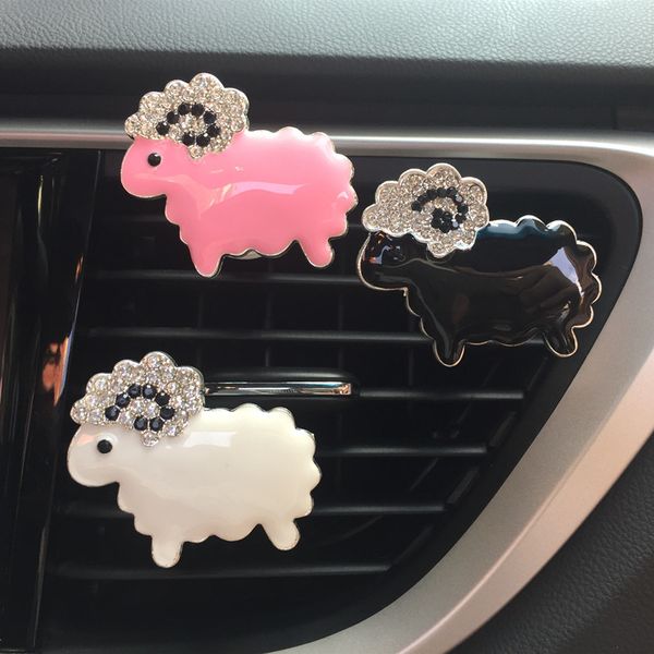 

car ornament cute diamond sheep outlet vents clip solid car perfume air freshener fashion auto interior decor fragrance diffuser