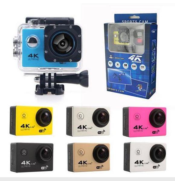 En ucuz 4K Eylem Kamera F60 F60R WIFI 2.4G Uzaktan Kumanda Su geçirmez video Sport Kamera 16MP / 12MP 1080p 60fps Dalış Kamera