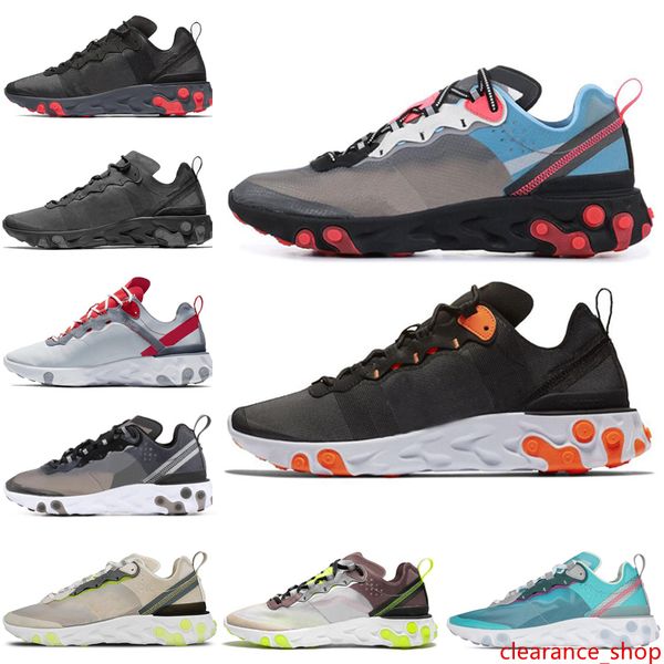 

react element 87 55 se заклеенные швы кроссовки солнечный красный антрацит полночь темно-оранжевый черный женщины мужские тренер спортивные