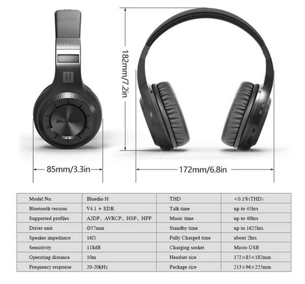 

2020 new style bluedio ht wireless bluetooth headphones bt 4.1 protable stereo bluetooth headsets with well powered