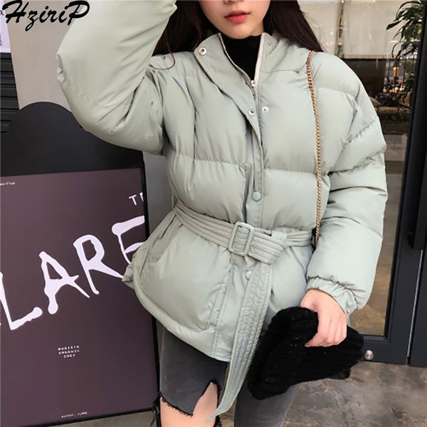 

hzirip korean new thick women's winter jackets with hood fashion lace slim warm 2018 office lady full sleeve solid female new, Black