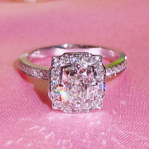 

100% 18k gold ring and moissanite diamond d vvs wedding ring with national certificate sw10, Golden;silver